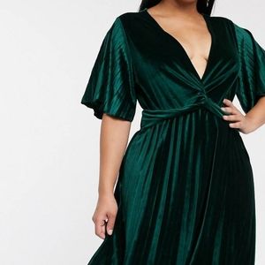 ASOS CURVE velvet twist front maxi dress